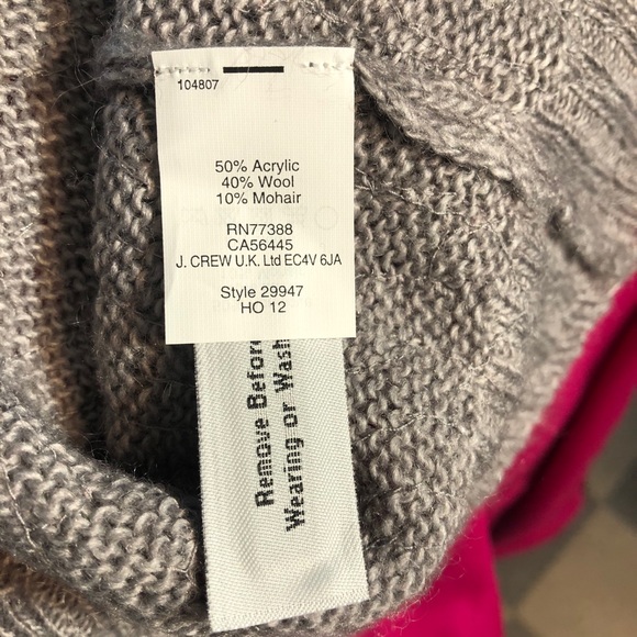 J. Crew Wool Blend Sequin Gray & Navy Sweater LG - Picture 9 of 10